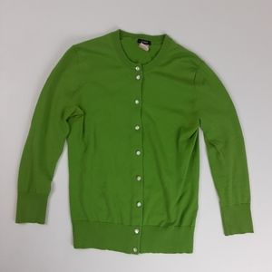 J. Crew Green 3/4 Sleeve Cardigan Sweater XS